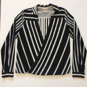 Mystree Black & White Striped Blouse